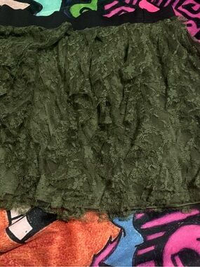 Express Olive Lace Mini Skirt